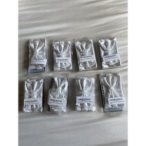 Alberto Cardinalli White Ready Tied Wedding Bow Ties + Handkerchief Pack of 8.